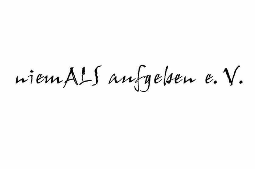 Logo niemALS aufgeben e.V.