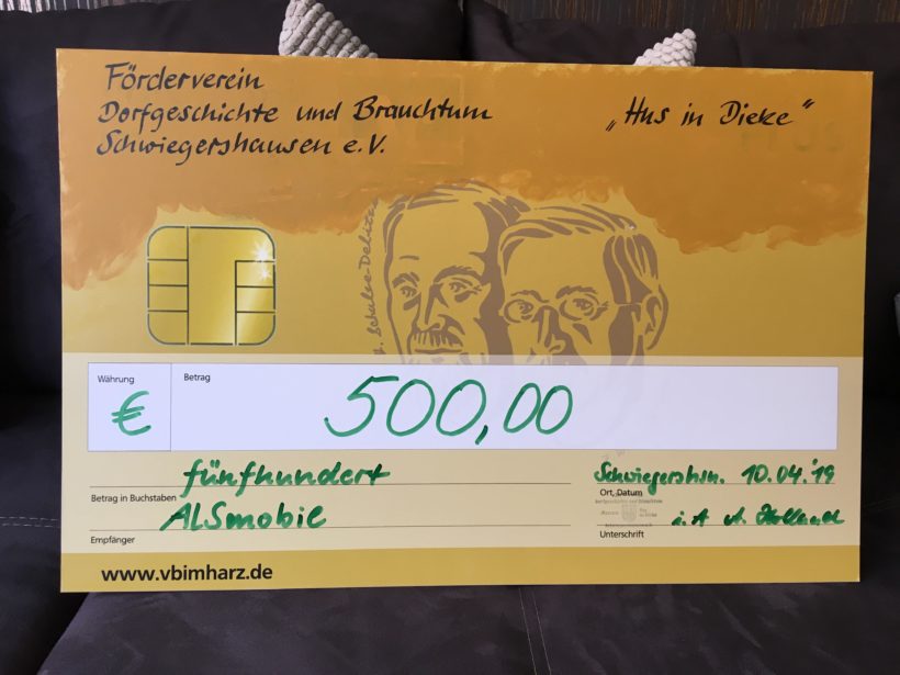 Spendenübergabe an ALS-mobil e. V.