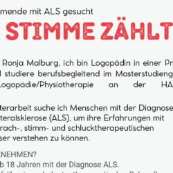 IHRE STIMME ZÄHLT – Studienteilnehmende mit ALS gesucht